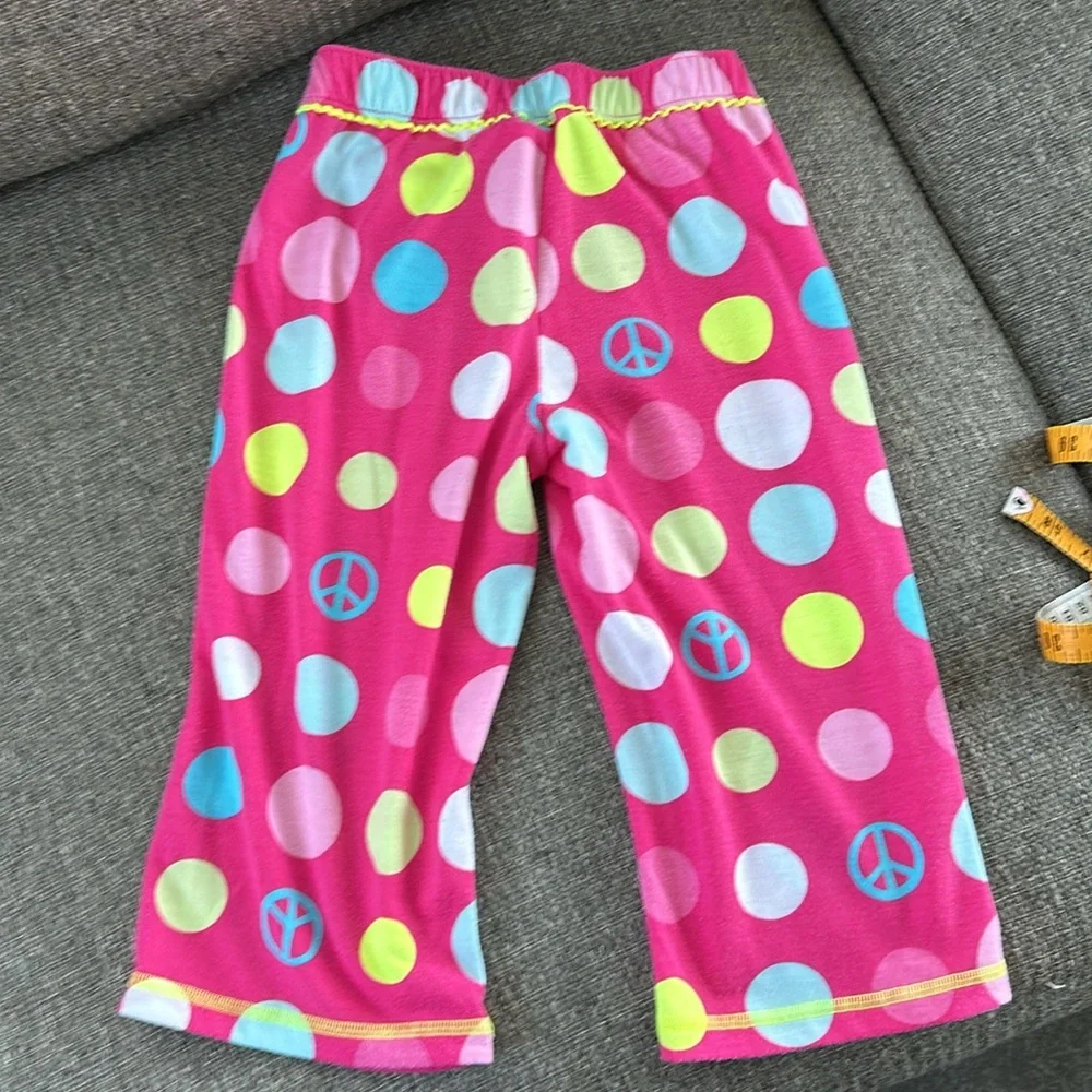 Justice Girls Polka Dot and Peace Pajama Pants Size 6